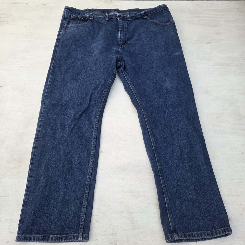Wrangler 1096FXVMF Men's Jeans 44x30 Blue Denim Stretch Regular Fit Distressed
